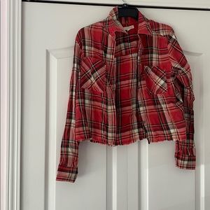 L.A. Hearts cropped flannel